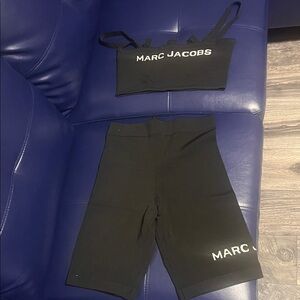 Marc Jacobs Black Logo Top and Shorts Set